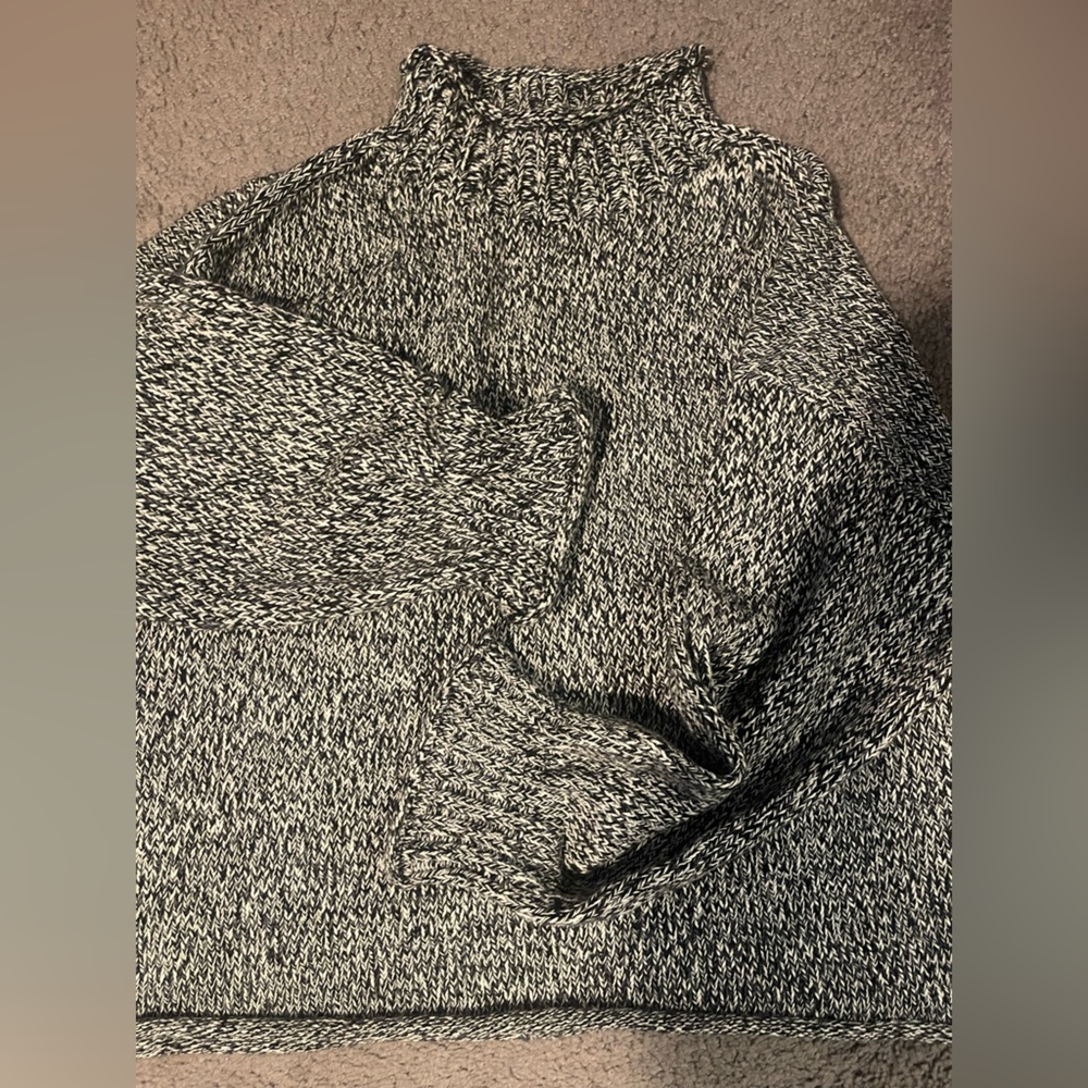 J. Crew Black and White MockNeck Sweater - Picture 2 of 3